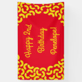 Mac en Cheese Kind 1st Birthday Party Macaroni Spandoek (Verticaal)