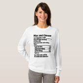 Mac en Cheese Nutrition Fact.w T-shirt (Voorkant volledig)