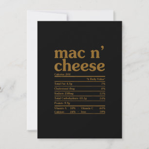 Mac en Cheese Nutrition Funny Thanksgiving Mac N' Kaart