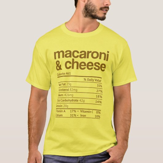 Mac en Cheese Nutrition Funny Thanksgiving Mac N' T-shirt (Voorkant)