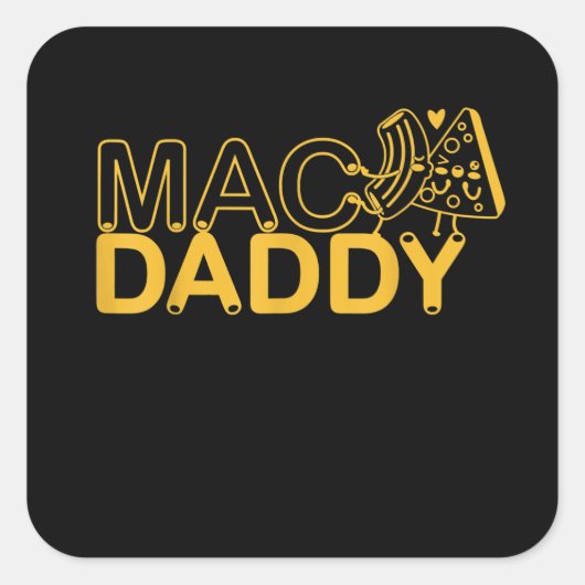 Mac en Cheese Nutrition Funny Thanksgiving Mac Vierkante Sticker (Voorkant)
