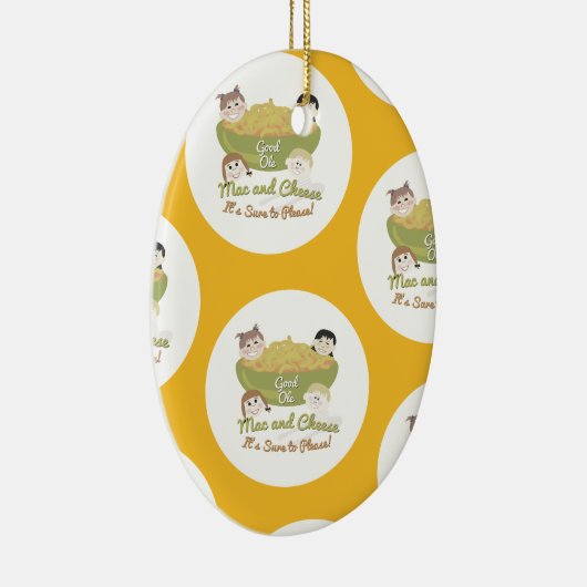 Mac en Cheese Please Pattern Keramisch Ornament (Rechts)