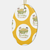 Mac en Cheese Please Pattern Keramisch Ornament (Links)