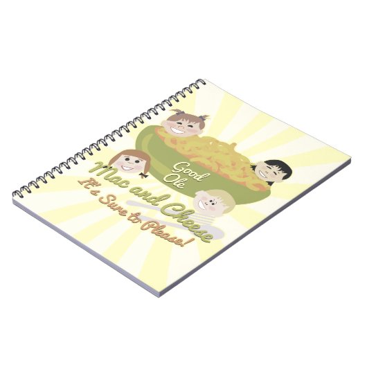 Mac en Cheese Please Retro Kind Art Design Notitieboek (Linkerzijde)