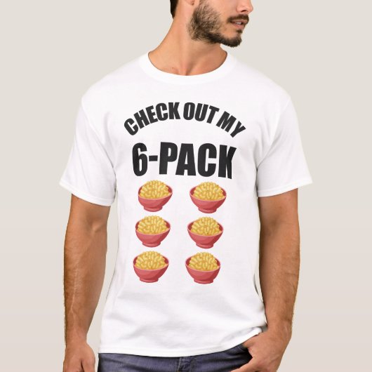 Mac en kaas Bekijk mijn 6-pack T-shirt (Voorkant)
