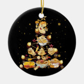 Mac en kaas kerstboom Mac N kaas Macaron Keramisch Ornament (Voorkant)