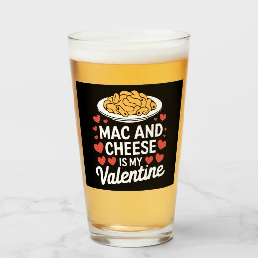 Mac En Kaas Valentijnsdag Mac n Kaas Liefhebber Ca Glas (Voorkant gevuld)