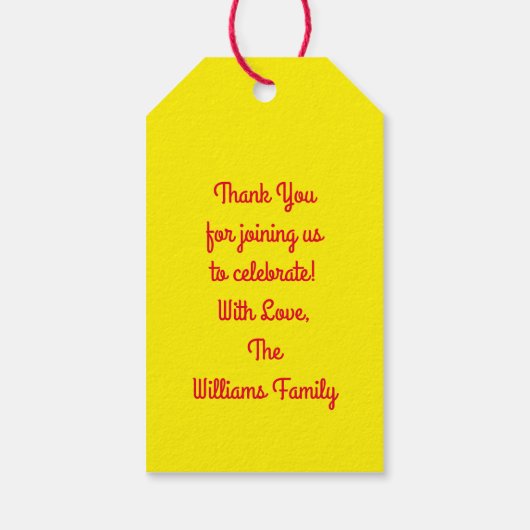 Mac en kaas verjaardagsfeestje Macaroni Cadeaulabel (Achterkant)