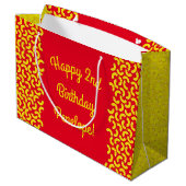 Mac en kaas verjaardagsfeestje Macaroni Groot Cadeauzakje (Achterkant Gekanteld)