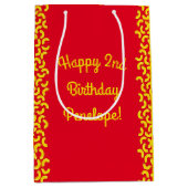 Mac en kaas verjaardagsfeestje Macaroni Medium Cadeauzakje (Voorkant)