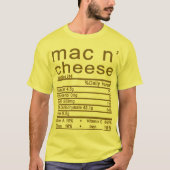 mac en kaas Voedingsfeiten label T-shirt (Voorkant)
