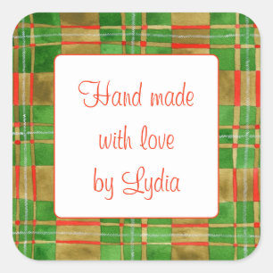 MAC GREGOR TARTAN 3" Vierkante "Handgemaakte" Stic Vierkante Sticker