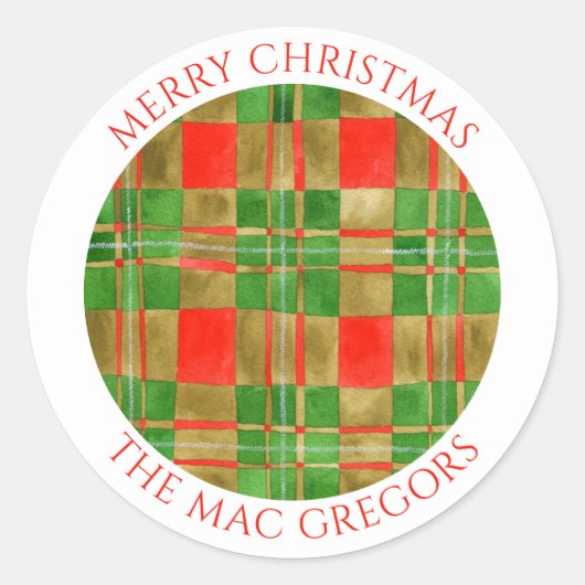MAC GREGOR TARTAN Grote Ronde Envelop Afdichtingen Sticker (Voorkant)