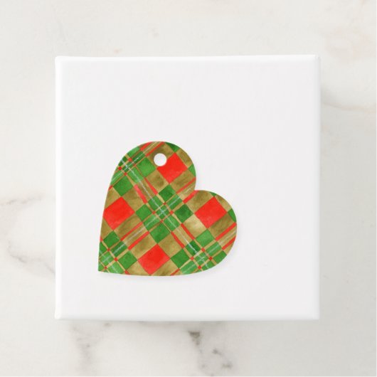 MAC GREGOR TARTAN Heart Shape Gift Labels (In situ)