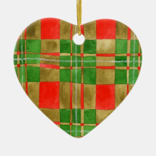 MAC GREGOR TARTAN Keramisch Hart Ornament (Voorkant)