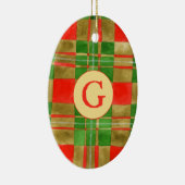 MAC GREGOR TARTAN Keramisch Ovaal Ornament + Initi (Rechts)