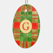 MAC GREGOR TARTAN Keramisch Ovaal Ornament + Initi (Links)