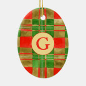 MAC GREGOR TARTAN Keramisch Ovaal Ornament + Initi (Achterkant)