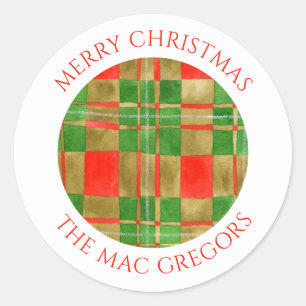 MAC GREGOR TARTAN Kleine ronde envelop afdichtinge Sticker