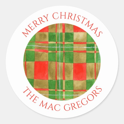 MAC GREGOR TARTAN Kleine ronde envelop afdichtinge Sticker (Voorkant)