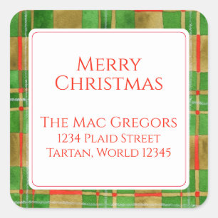 MAC GREGOR TARTAN Kleine Vierkante Adreszegels Sticker