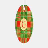 MAC GREGOR TARTAN Metal Ovaal Ornament + Initiaal (Voorkant links)