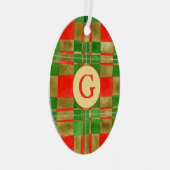 MAC GREGOR TARTAN Metal Ovaal Ornament + Initiaal (Voorkant Rechts)