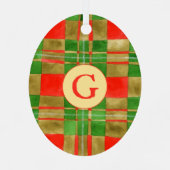 MAC GREGOR TARTAN Metal Ovaal Ornament + Initiaal (Achterkant)