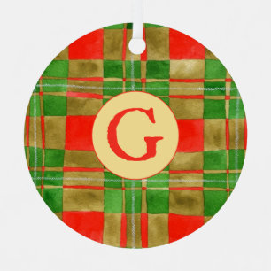 MAC GREGOR TARTAN Metalen cirkel ornament + Initia