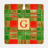 MAC GREGOR TARTAN Metalen Vierkant Ornament + Init (Achterkant)