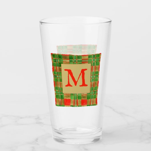 MAC GREGOR TARTAN Pint Glass + Initiaal Glas (Voorkant)