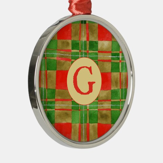 MAC GREGOR TARTAN Premium Rond Ornament + Initiaal (Rechts)