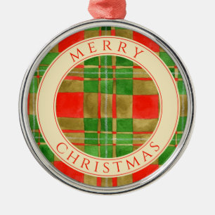 MAC GREGOR TARTAN Premium Ronde Kerstbal + Tekst Metalen Ornament
