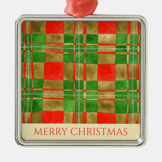 MAC GREGOR TARTAN Premium Vierkant Ornament + Teks (Voorkant)