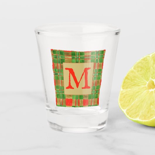 MAC GREGOR TARTAN Shot Glass + Initiaal Glas (Voorkant)