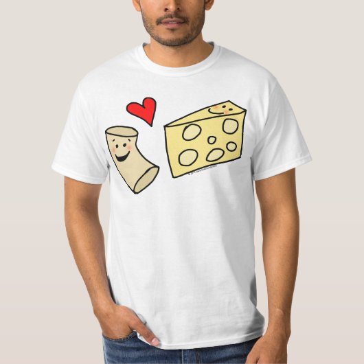 Mac Heart Cheese, Fun Macaroni + Cheese Shirt (Voorkant)
