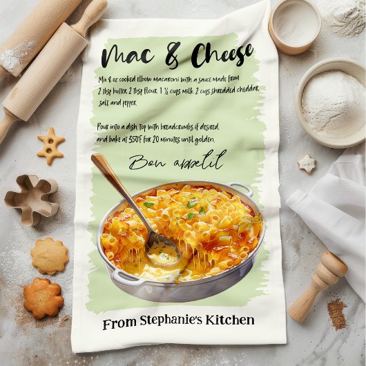 Mac & Kaas recept gepersonaliseerd Theedoek