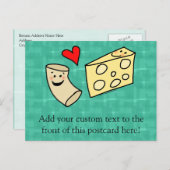 Mac Loves Cheese, Funny Cute Macaroni + Cheese Briefkaart (Voorkant / Achterkant)