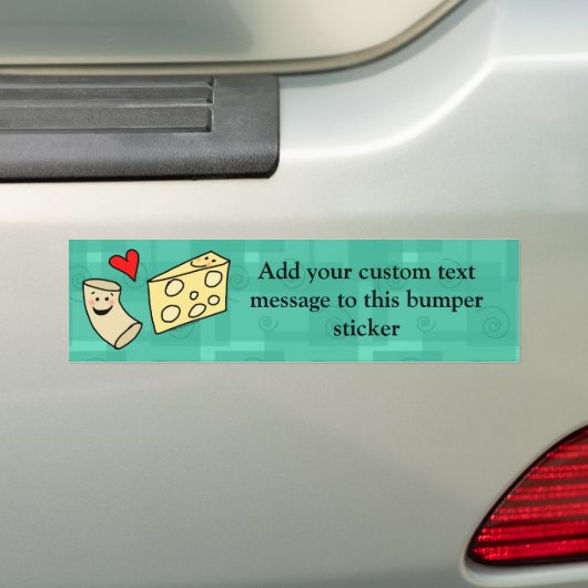 Mac Loves Cheese, Funny Cute Macaroni + Cheese Bumpersticker (Op auto)