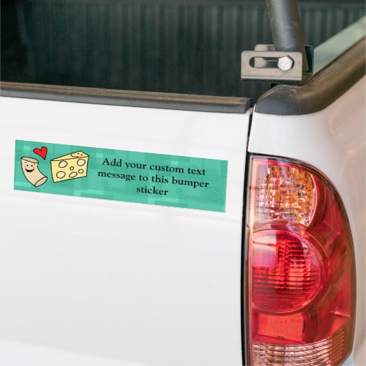 Mac Loves Cheese, Funny Cute Macaroni + Cheese Bumpersticker (Op Truck)