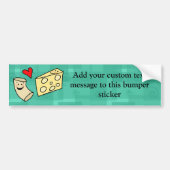 Mac Loves Cheese, Funny Cute Macaroni + Cheese Bumpersticker (Voorkant)