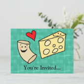 Mac Loves Cheese, Funny Cute Macaroni + Cheese Kaart (Staand voorkant)