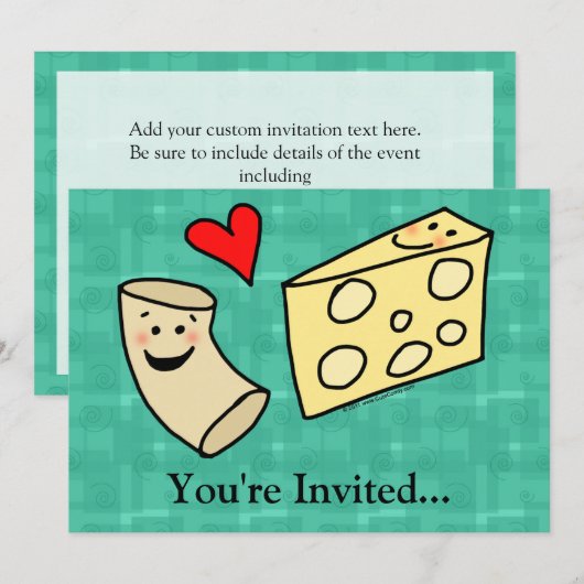 Mac Loves Cheese, Funny Cute Macaroni + Cheese Kaart (Voorkant / Achterkant)