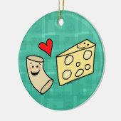 Mac Loves Cheese, Funny Cute Macaroni + Cheese Keramisch Ornament (Links)