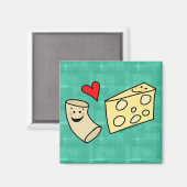 Mac Loves Cheese, Funny Cute Macaroni + Cheese Magneet (Voorkant / Achterkant)