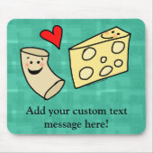 Mac Loves Cheese, Funny Cute Macaroni + Cheese Muismat (Voorkant)