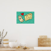 Mac Loves Cheese, Funny Cute Macaroni + Cheese Poster (Keuken)