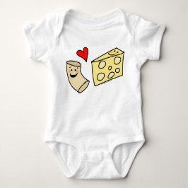 Mac Loves Cheese, Funny Cute Macaroni + Cheese Romper