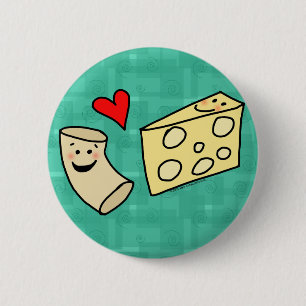 Mac Loves Cheese, Funny Cute Macaroni + Cheese Ronde Button 5,7 Cm