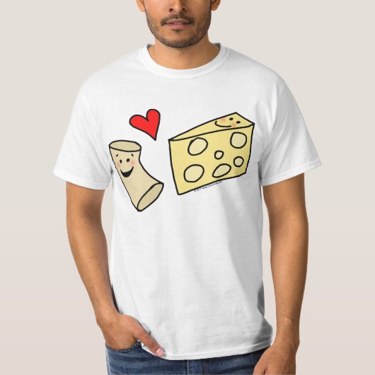 Mac Loves Cheese, Funny Cute Macaroni + Cheese T-shirt (Voorkant)